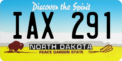 ND license plate IAX291