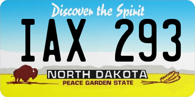 ND license plate IAX293