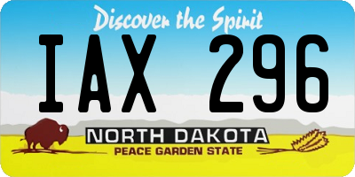 ND license plate IAX296