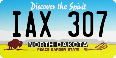 ND license plate IAX307