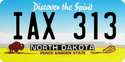 ND license plate IAX313