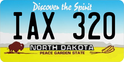 ND license plate IAX320