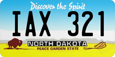 ND license plate IAX321