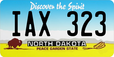 ND license plate IAX323