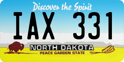 ND license plate IAX331