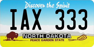 ND license plate IAX333
