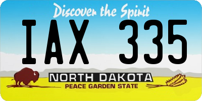 ND license plate IAX335