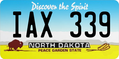 ND license plate IAX339