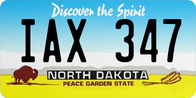 ND license plate IAX347