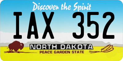 ND license plate IAX352