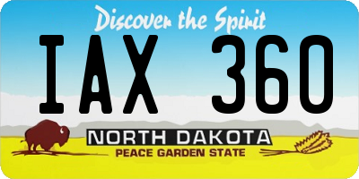 ND license plate IAX360