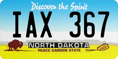 ND license plate IAX367