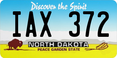 ND license plate IAX372