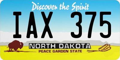 ND license plate IAX375