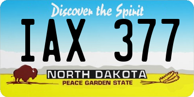 ND license plate IAX377