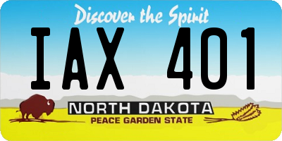 ND license plate IAX401