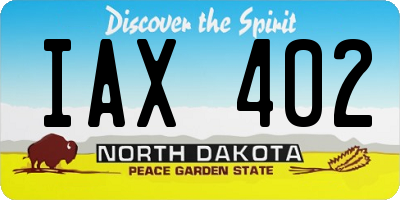ND license plate IAX402