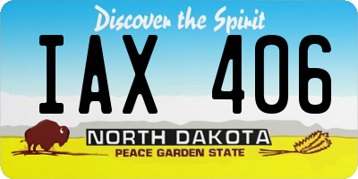 ND license plate IAX406