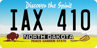 ND license plate IAX410