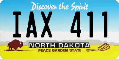 ND license plate IAX411