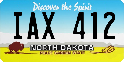 ND license plate IAX412