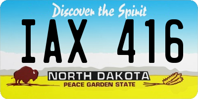 ND license plate IAX416