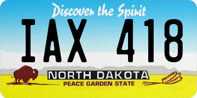 ND license plate IAX418
