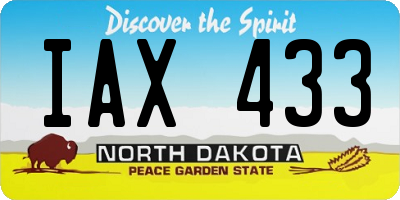 ND license plate IAX433