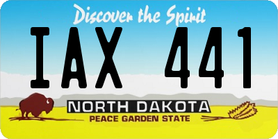 ND license plate IAX441