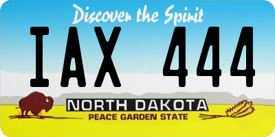 ND license plate IAX444