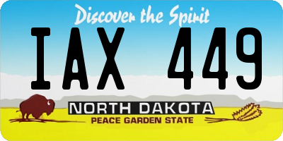 ND license plate IAX449