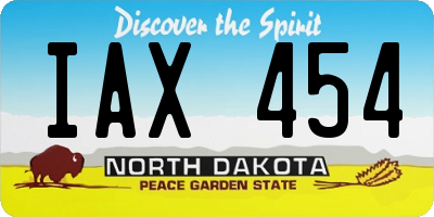 ND license plate IAX454