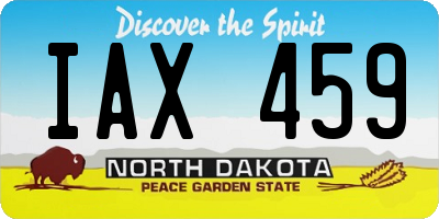 ND license plate IAX459