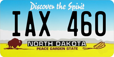 ND license plate IAX460