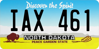 ND license plate IAX461