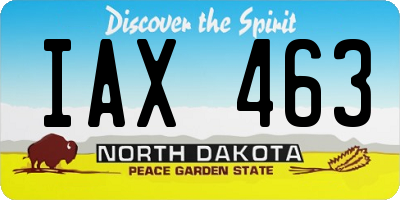 ND license plate IAX463