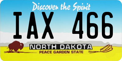 ND license plate IAX466