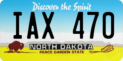 ND license plate IAX470