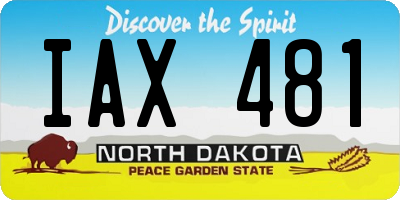 ND license plate IAX481