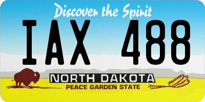 ND license plate IAX488