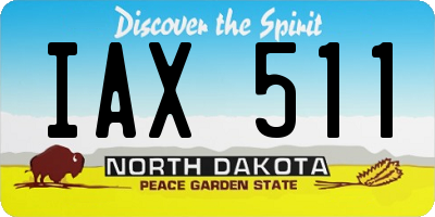 ND license plate IAX511