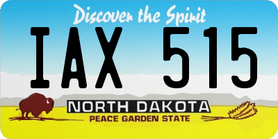 ND license plate IAX515