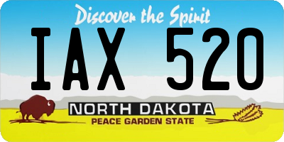 ND license plate IAX520
