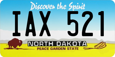 ND license plate IAX521