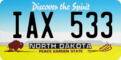 ND license plate IAX533