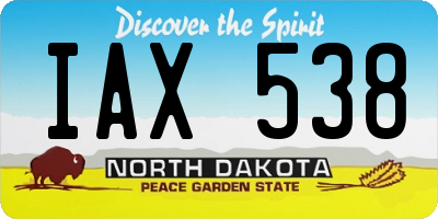 ND license plate IAX538