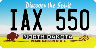 ND license plate IAX550