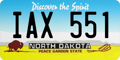 ND license plate IAX551