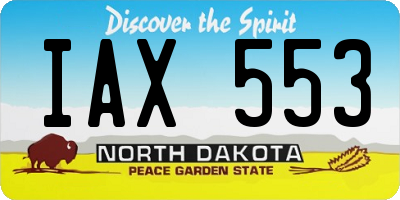 ND license plate IAX553