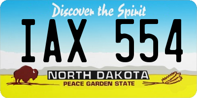 ND license plate IAX554